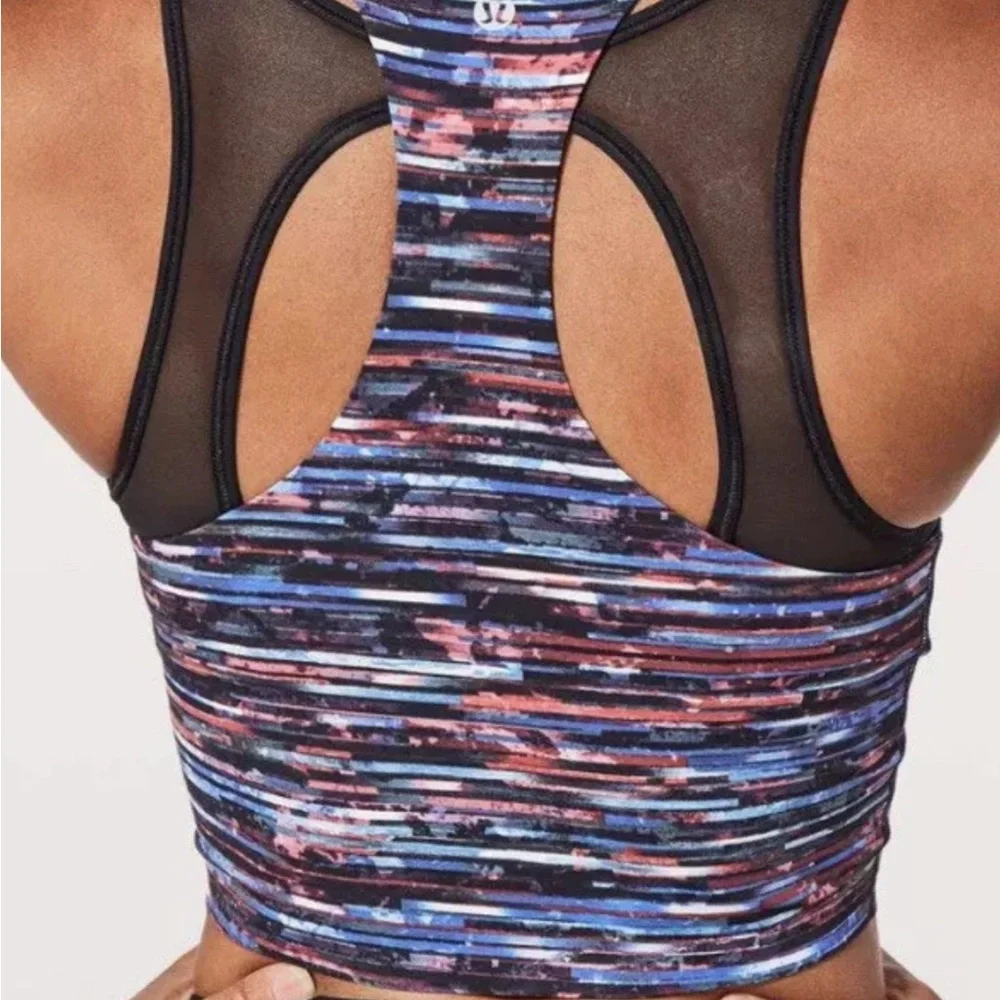 Lululemon break free tank Nulux hinshu alpine multi/black yoga athletic top Sz 6